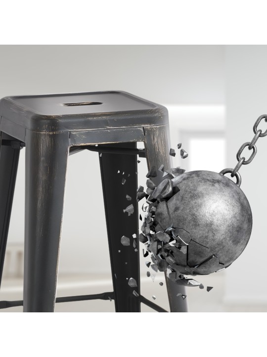 Set van 4 Joshua barkrukken antiek, zwart-goud Set van 4 Joshua barkrukken antiek, zwart-goud