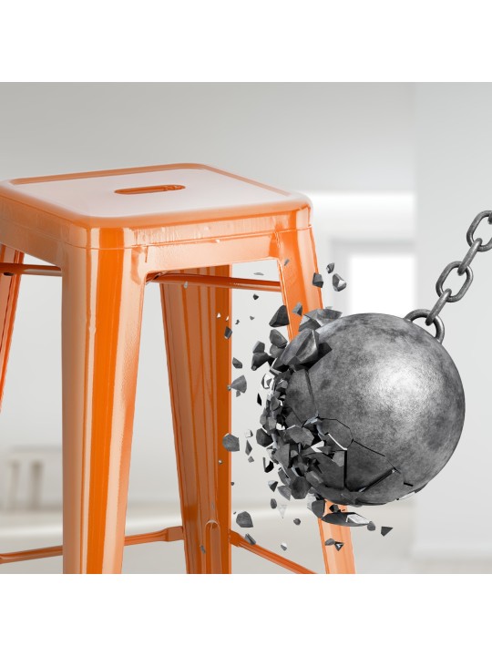 Set van 4 barkrukken Joshua, oranje