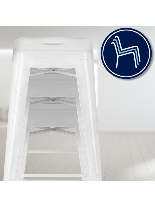 Set van 4 barkrukken Joshua, wit