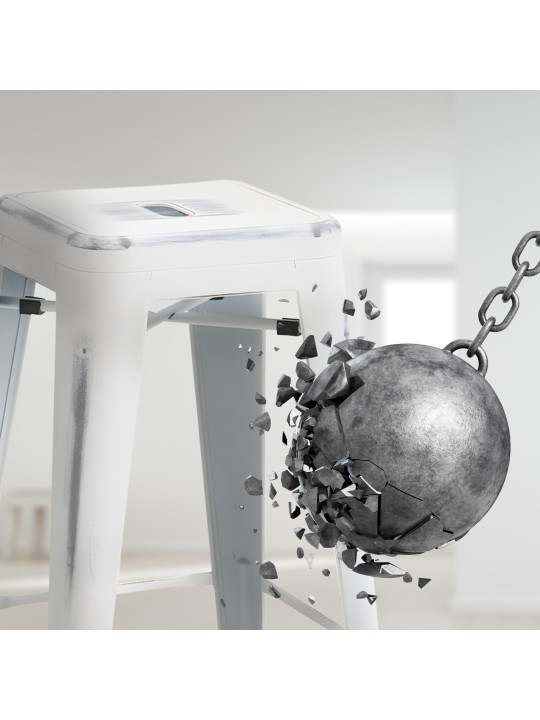 Set van 4 barkrukken Joshua, antiek wit Set van 4 barkrukken Joshua, antiek wit