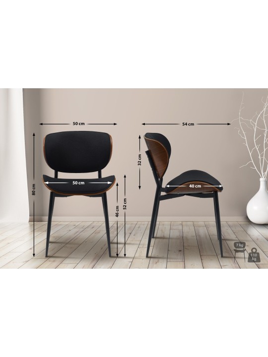 Bezoekersstoel Enid stof, walnoot/zwart Bezoekersstoel Enid stof, walnoot/zwart