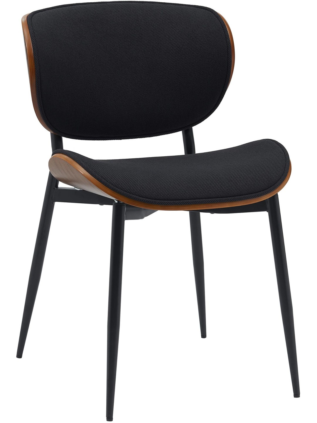Bezoekersstoel Enid stof, walnoot/zwart