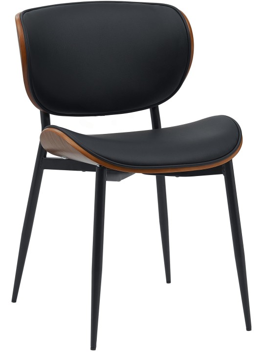 Bezoekersstoel Enid kunstleer, walnoot/zwart Bezoekersstoel Enid kunstleer, walnoot/zwart