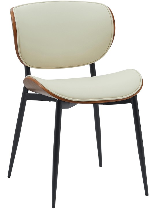 Bezoekersstoel Enid kunstleer, walnoot/crème Bezoekersstoel Enid kunstleer, walnoot/crème