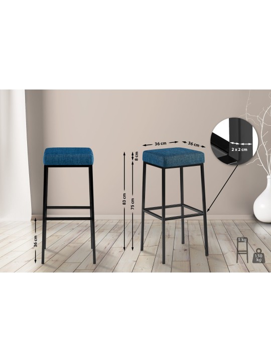 Barkruk Montreal B85 stof, blauw