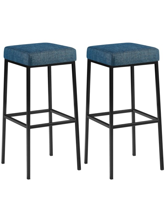 Set van 2 barkrukken Montreal 80 stof, blauw