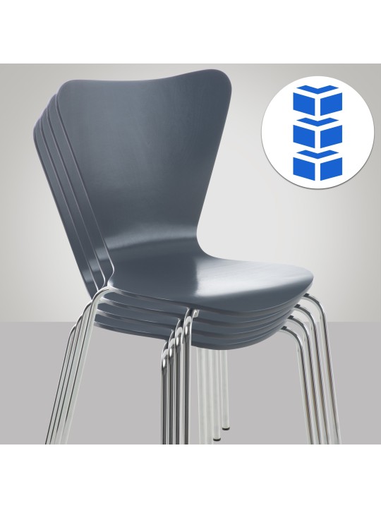 Set van 2 Calisto bezoekersstoelen, grijs