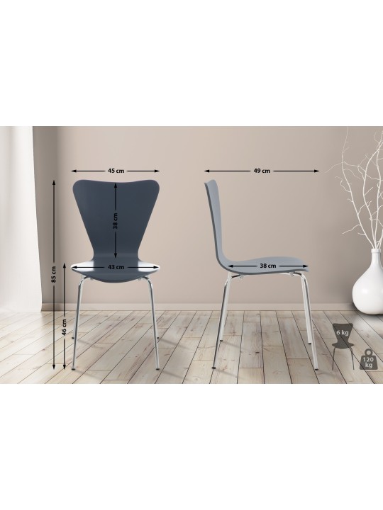 Set van 2 Calisto bezoekersstoelen, grijs