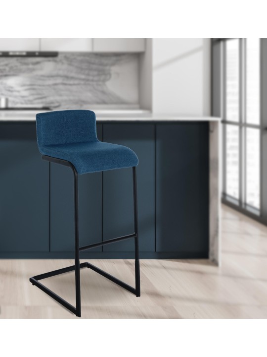 Barkruk Newport stof B, blauw