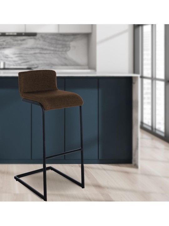 Barkruk Newport stof B, bruin