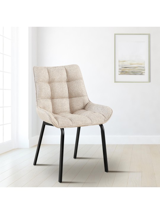 Stoel Saranda stof, ivoor