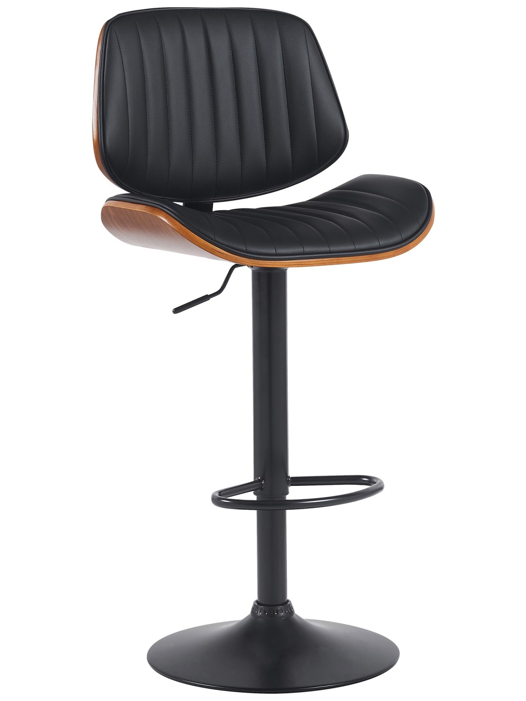 Barkruk Clawson kunstleer, walnoot/zwart