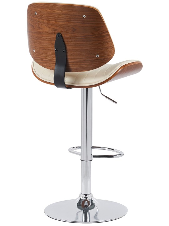 Barkruk Clawson kunstleer chroom, walnoot/crème