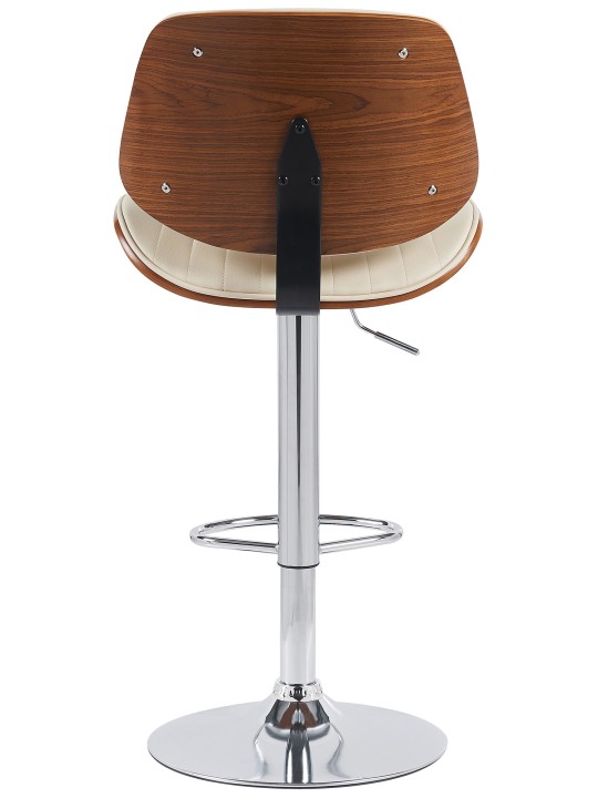 Barkruk Clawson kunstleer chroom, walnoot/crème