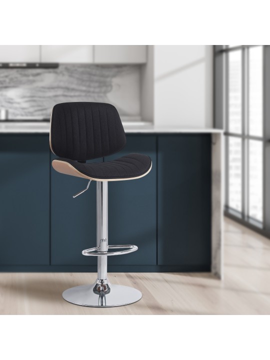 Barkruk Clawson stof chroom, naturel/zwart Barkruk Clawson stof chroom, naturel/zwart