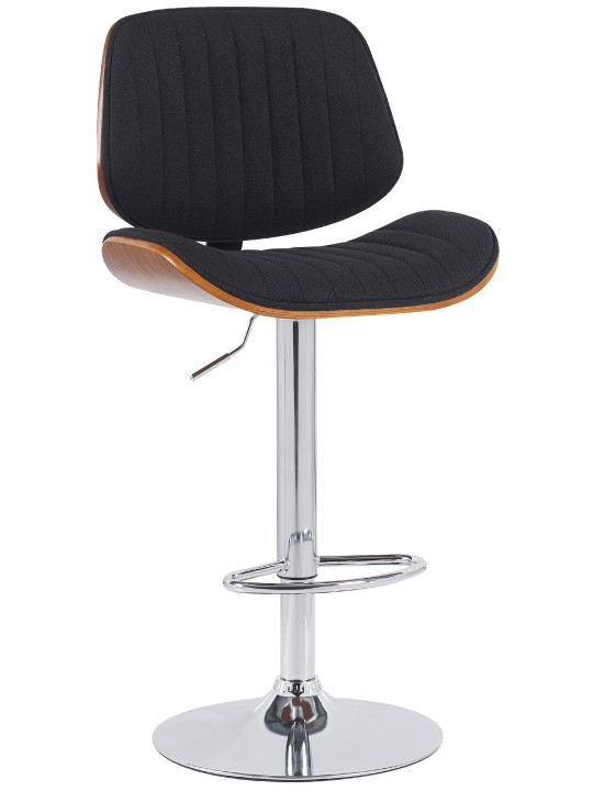 Barkruk Clawson stof chroom, walnoot/zwart Barkruk Clawson stof chroom, walnoot/zwart