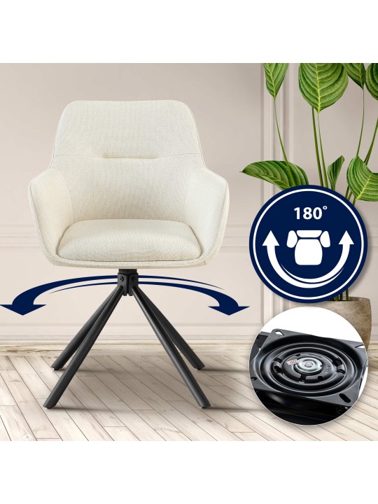 Stoel Tipton stof, crème