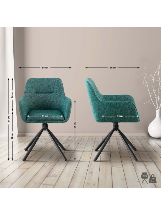 Stoel Tipton stof, donkergroen