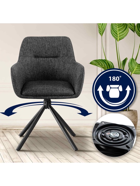 Stoel Tipton stof, donkergrijs