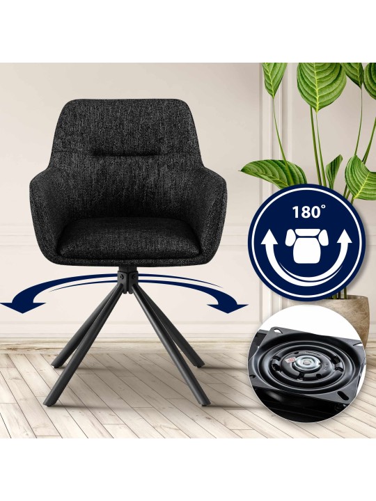 Stoel Tipton stof, zwart