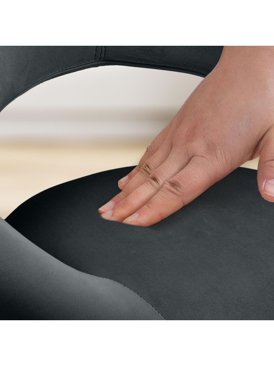 Barkruk Olinda fluweel, zwart