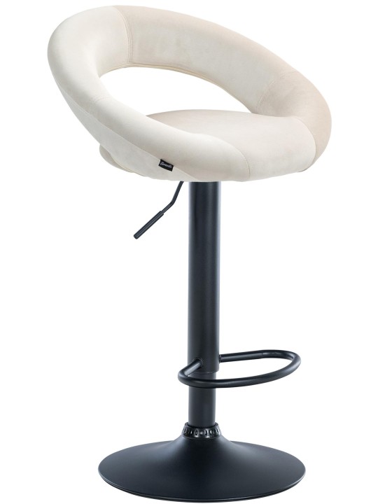 Barkruk Olinda fluweel, crème