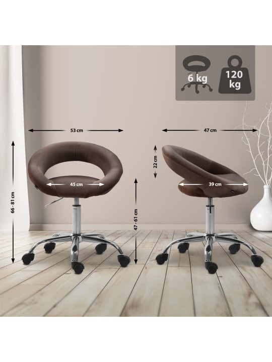 Werkkruk Olinda fluweel, bruin