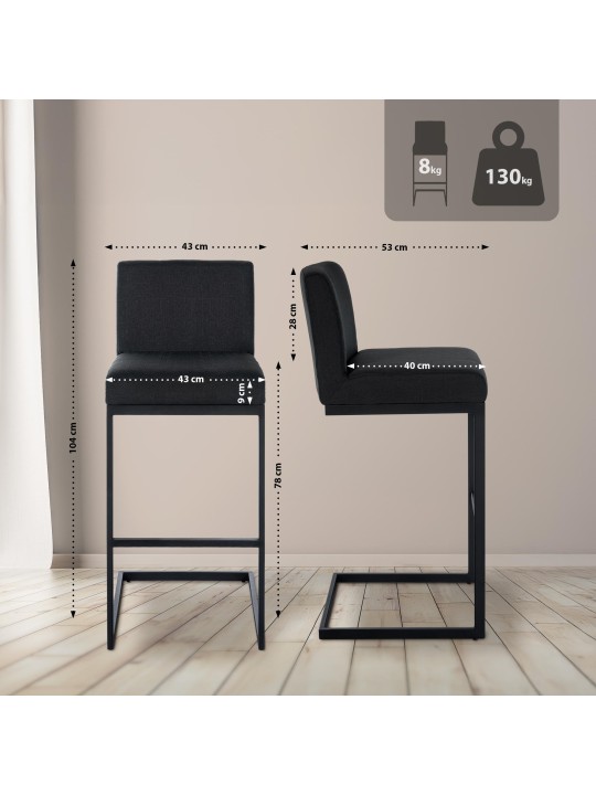 Barkruk Hopewell stof B, donkergrijs Barkruk Hopewell stof B, donkergrijs