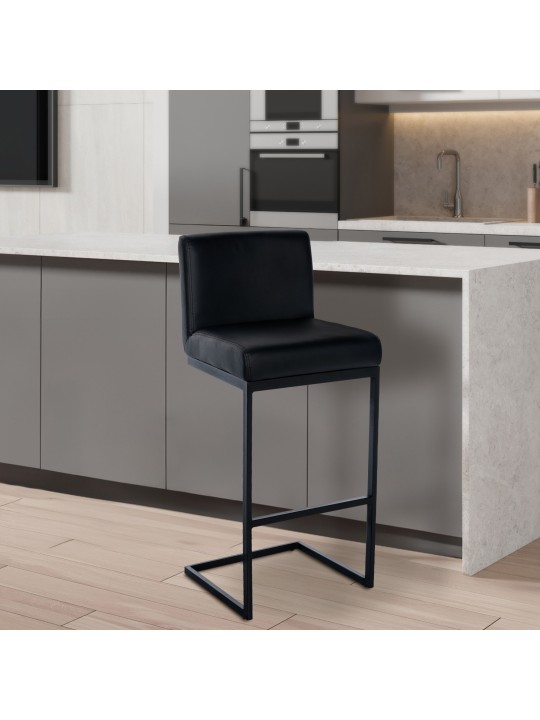 Barkruk Hopewell kunstleer B, zwart Barkruk Hopewell kunstleer B, zwart