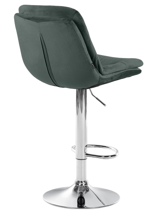 Barkruk Laurier Fluweel Chroom, donkergroen