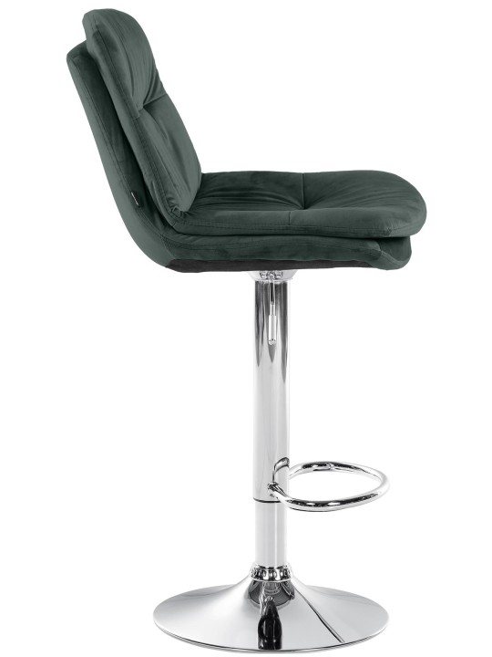 Barkruk Laurier Fluweel Chroom, donkergroen