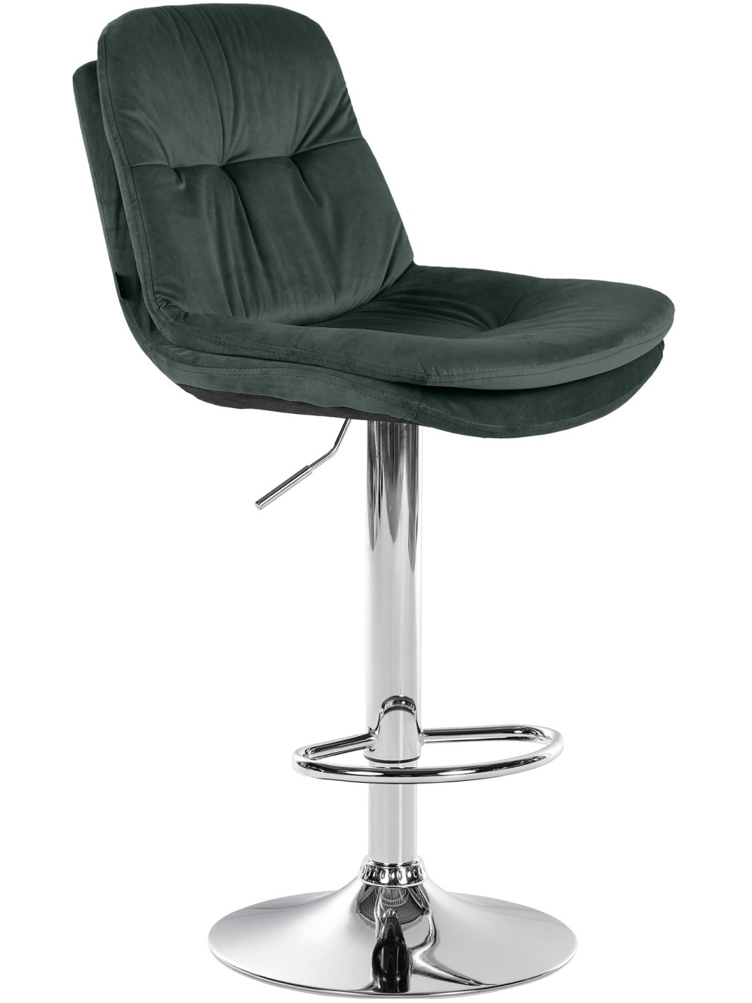 Barkruk Laurier Fluweel Chroom, donkergroen