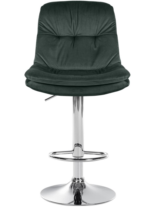 Barkruk Laurier Fluweel Chroom, donkergroen