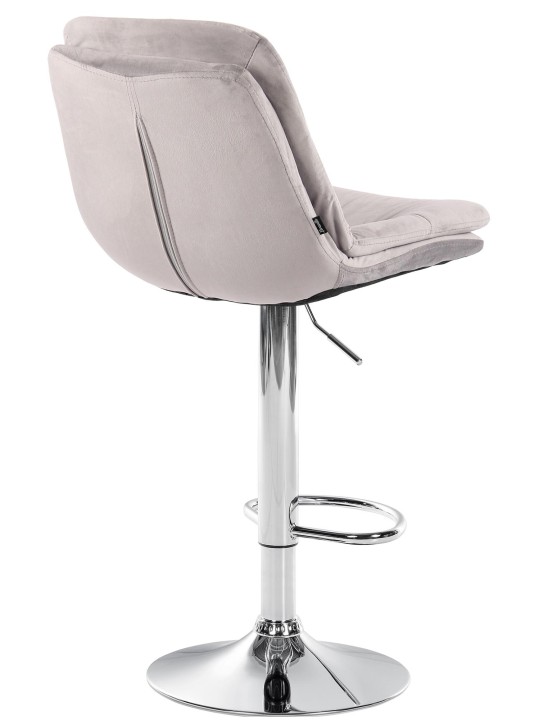 Barkruk Laurier Fluweel Chroom, grijs