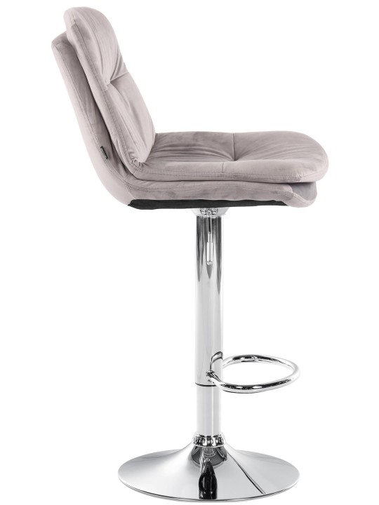 Barkruk Laurier Fluweel Chroom, grijs