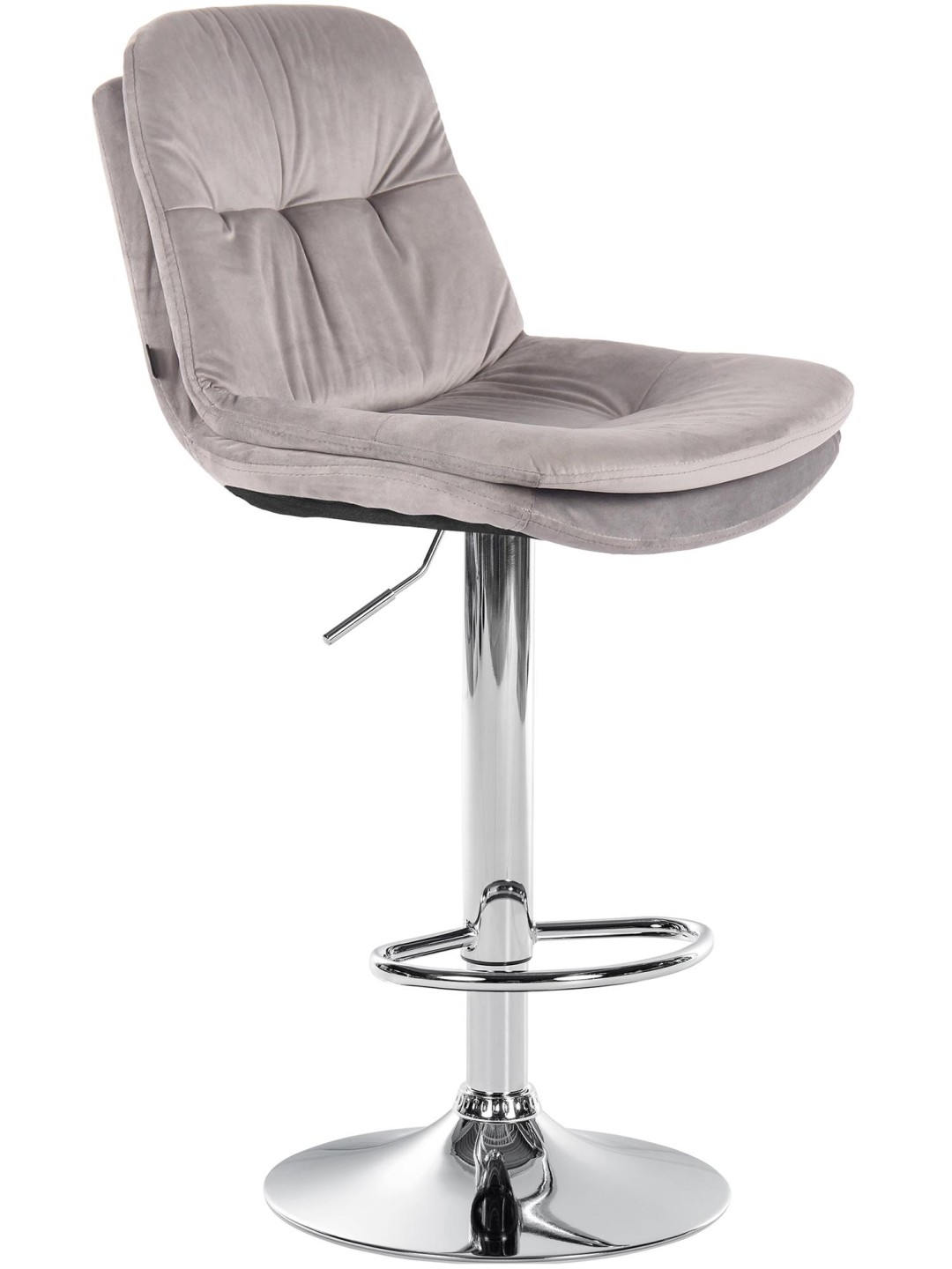 Barkruk Laurier Fluweel Chroom, grijs