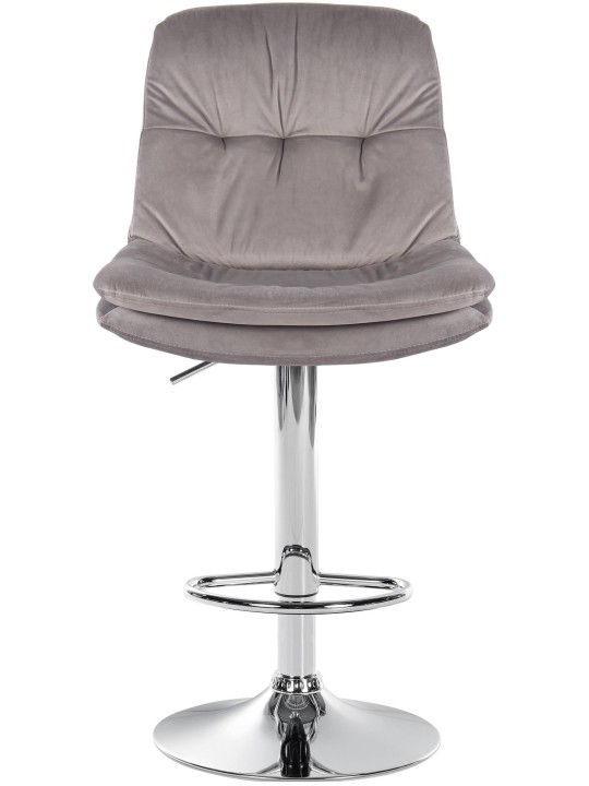 Barkruk Laurier Fluweel Chroom, grijs