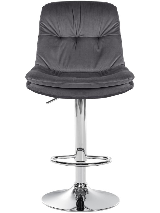 Barkruk Laurier Fluweel Chroom, donkergrijs