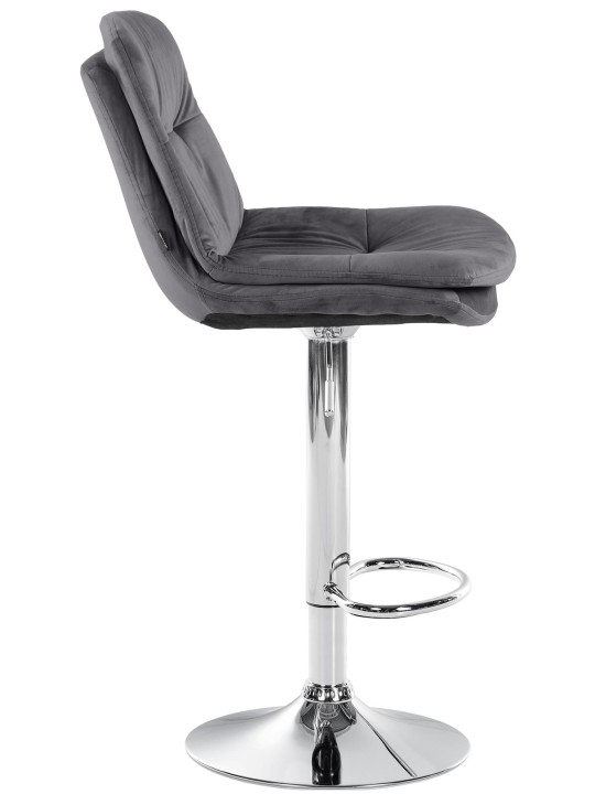 Barkruk Laurier Fluweel Chroom, donkergrijs