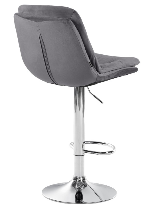 Barkruk Laurier Fluweel Chroom, donkergrijs