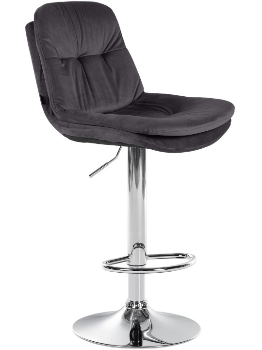 Barkruk Laurier Fluweel Chroom, zwart