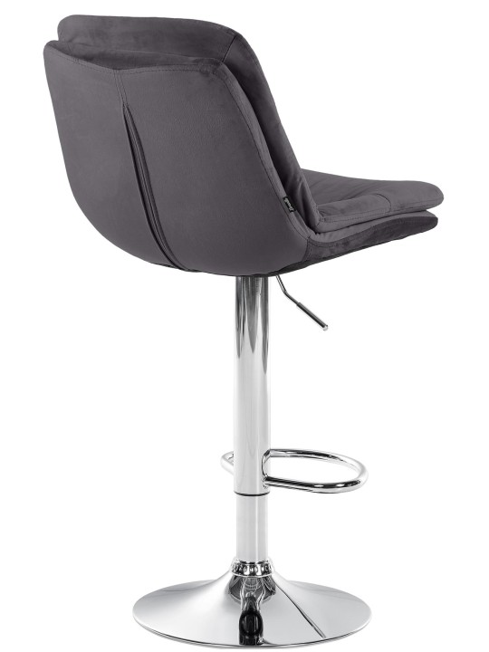 Barkruk Laurier Fluweel Chroom, zwart