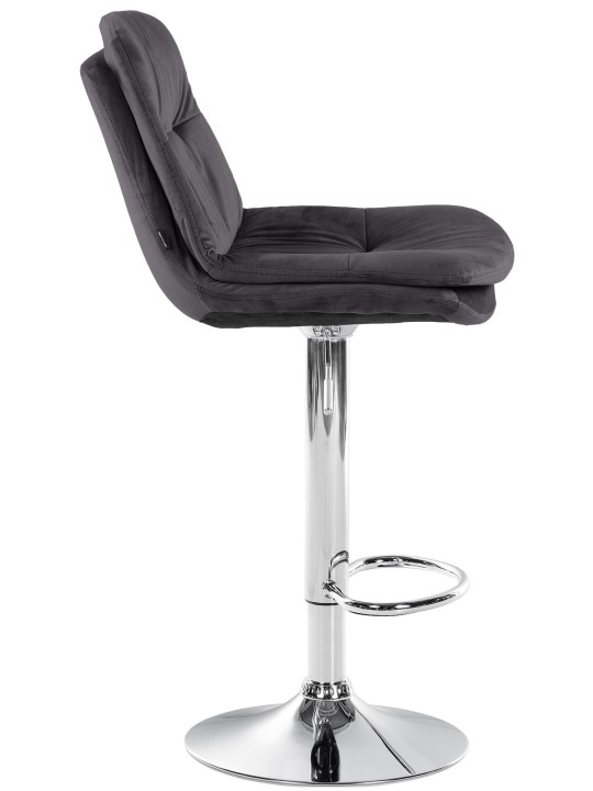 Barkruk Laurier Fluweel Chroom, zwart