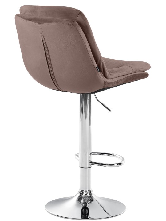 Barkruk Laurier Fluweel Chroom, bruin