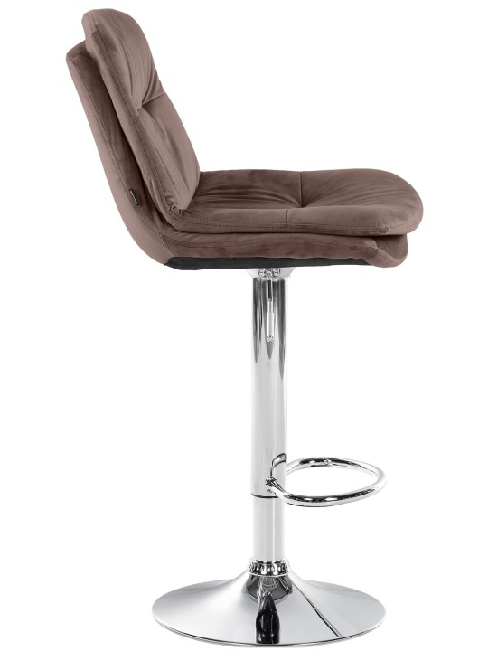 Barkruk Laurier Fluweel Chroom, bruin