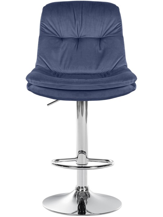 Barkruk Laurier Fluweel Chroom, blauw