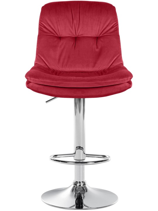 Barkruk Laurier Fluweel Chroom, rood