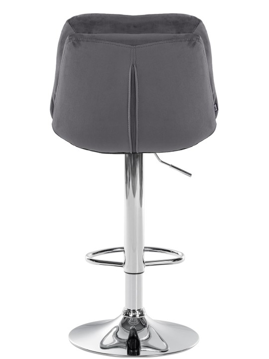 Barkruk Laurier Fluweel Chroom, donkergrijs