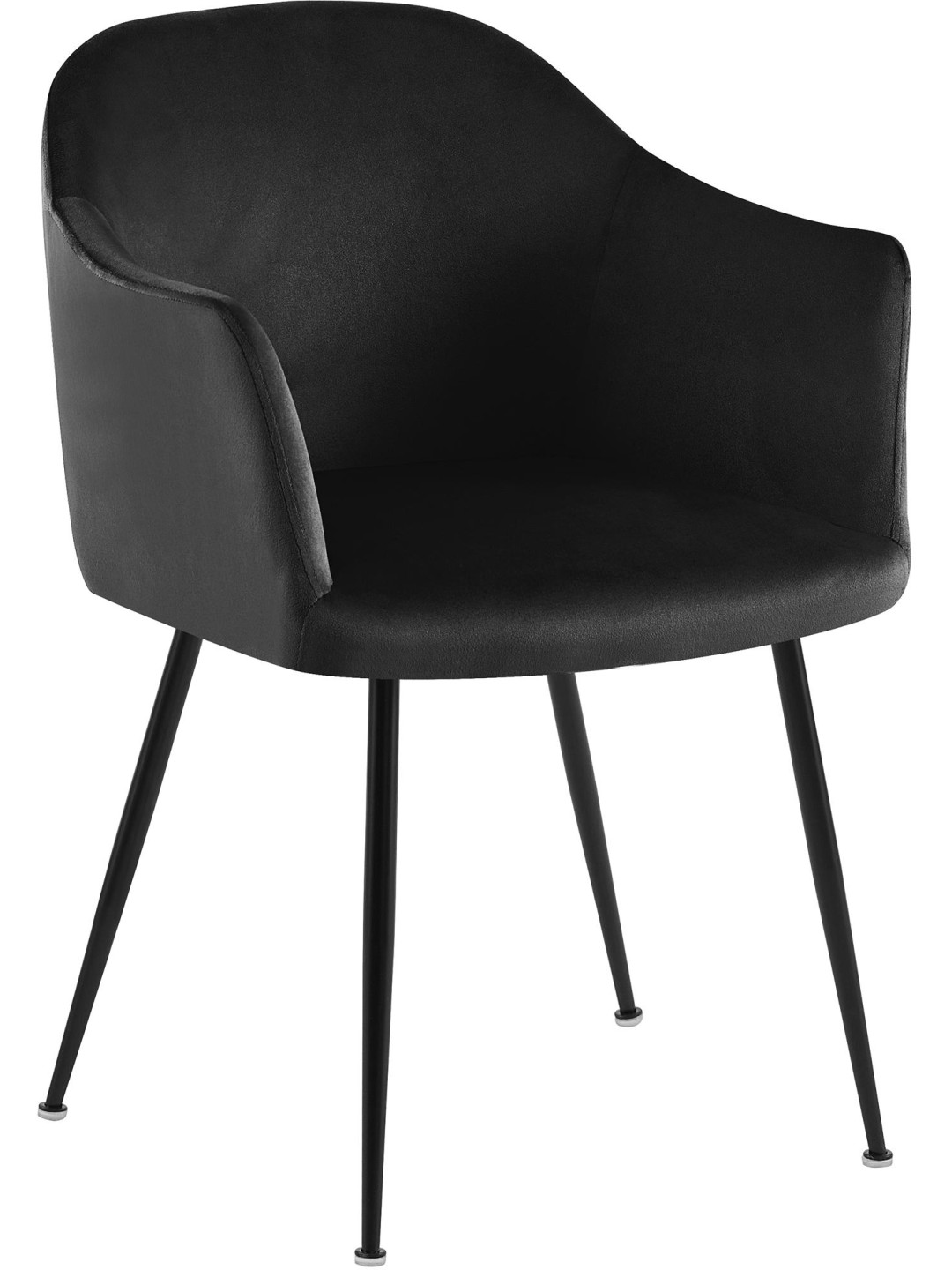 Jaysie fluwelen eetkamerstoel, zwart