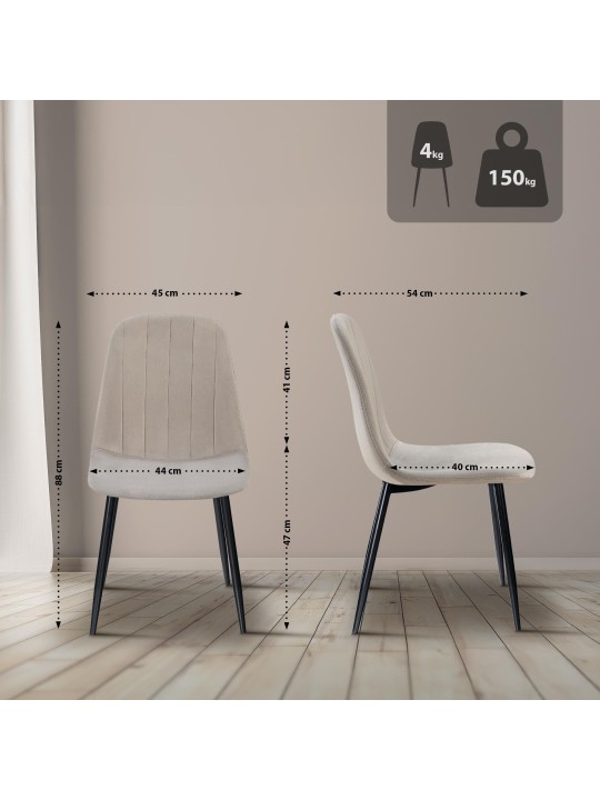 Baxter fluwelen eetkamerstoel, grijs Baxter fluwelen eetkamerstoel, grijs